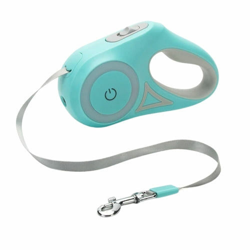 Correa Retráctil con Luz LED para Perro – 5m, RGB, Freno Automático