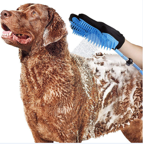 Ducha Manual para Mascotas con Guante Masajeador – Manguera 7.5ft, Perros y Gatos