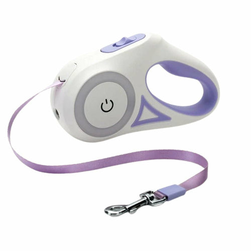 Correa Retráctil con Luz LED para Perro – 5m, RGB, Freno Automático
