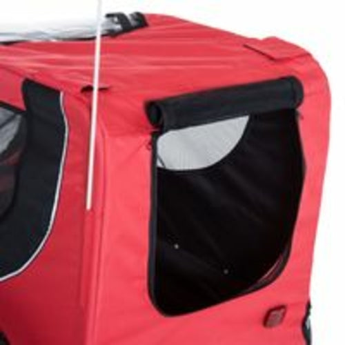 Remolque Plegable para Bicicleta PawHut – Perros y Gatos, Malla Ventilada, Rojo