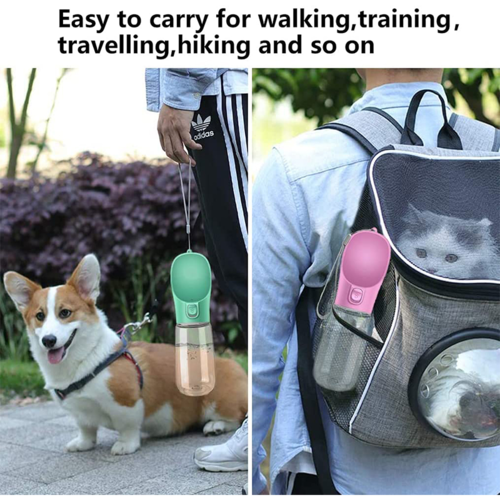 Bebedero Portátil para Mascotas – 350ml/550ml, PC Ecológico, Viaje y Senderismo