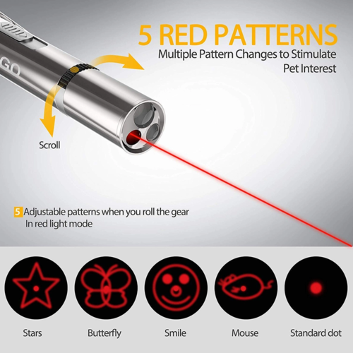 Puntero Láser 7 en 1 para Gatos – USB Recargable, Luz LED, Linterna