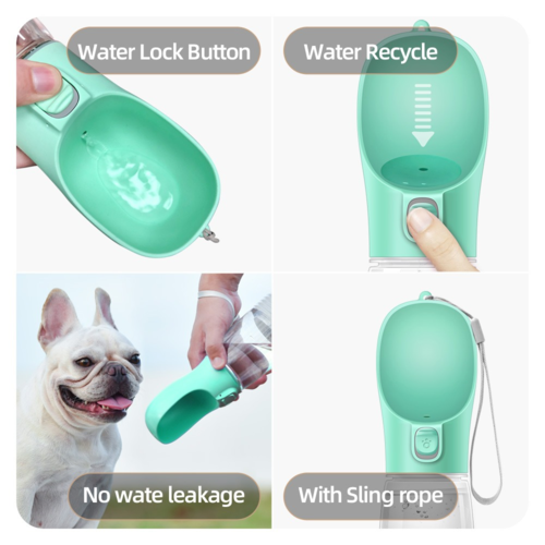 Bebedero Portátil para Mascotas – 350ml/550ml, PC Ecológico, Viaje y Senderismo